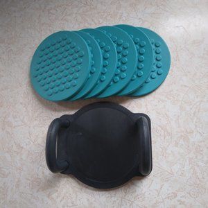 Coasters, Six, UMBRA, 1988, Flexible, with Holder